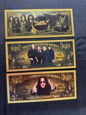 Old School Heavy Metal 3 Piece Novelty Note Set Black Sabbath Metallica Ozzy